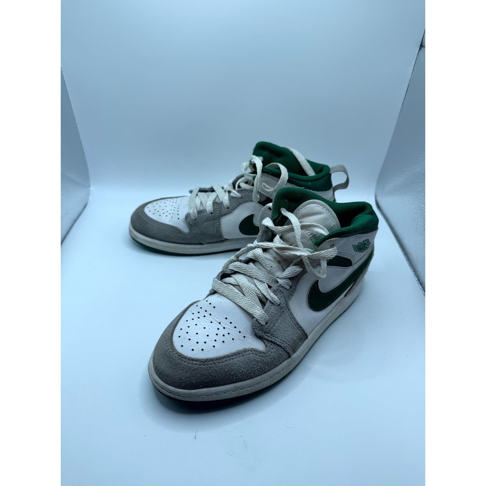 Nike Air Jordan 1 Mid SE PS DC7249-103 Kids 3‎ Sneaker Pine Green Leather Shoes